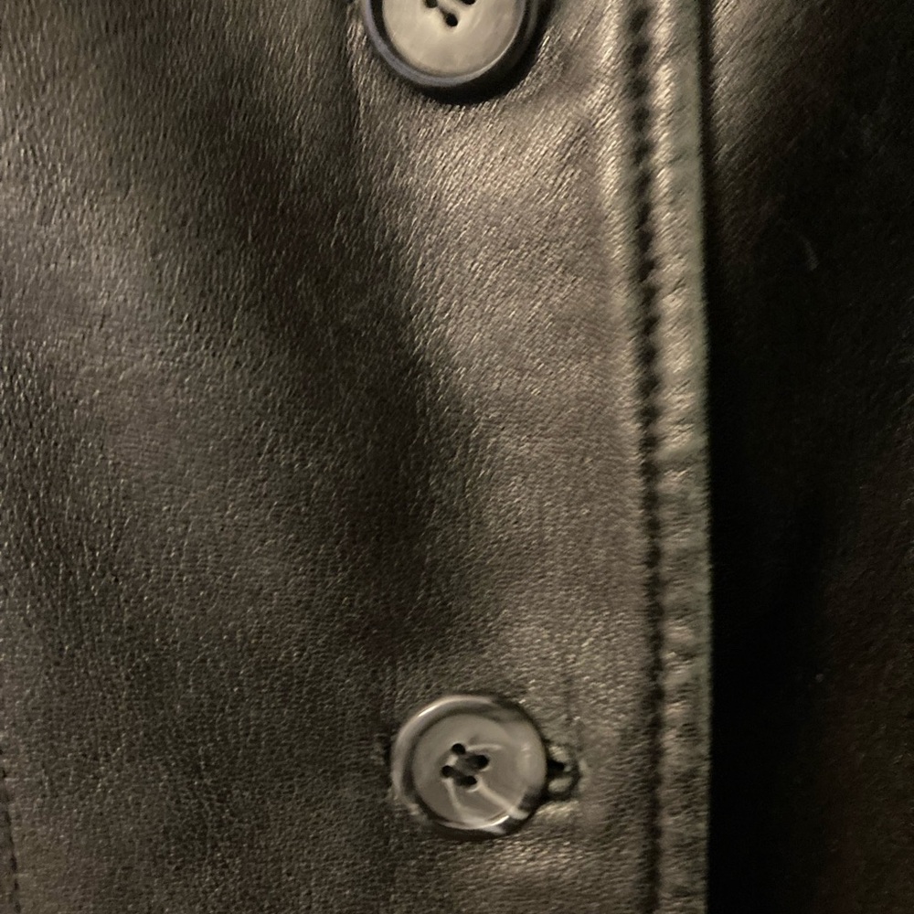 Colebrook Black Leather Button Down Jacket (M) - image 3